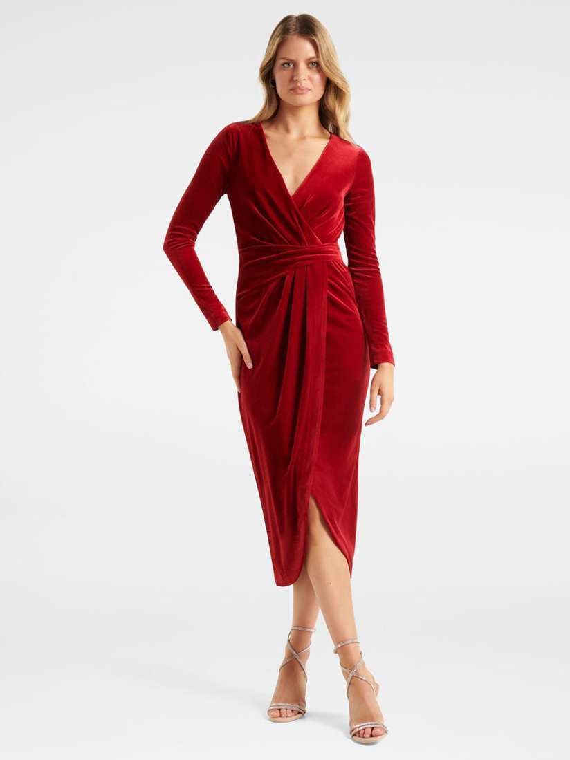 Buy Forever New Women Red Velvet Wrap Dress Dresses for Women 20584362 Myntra