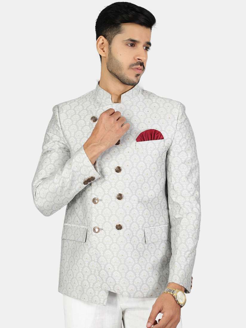 White blazer with silver buttons on sale
