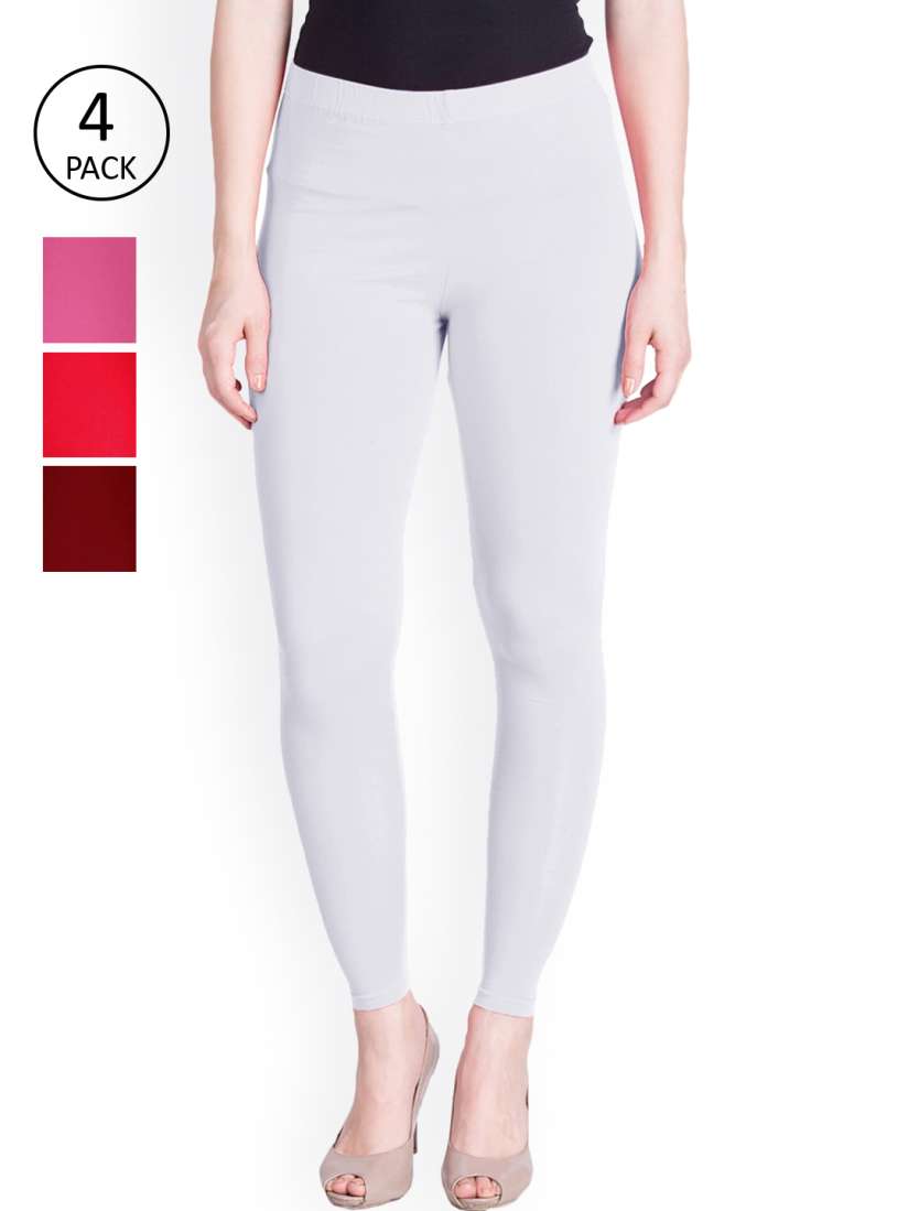 Buy LYRA Women Pack Of 4 Solid Ankle Length Leggings Leggings for Women 20592498 Myntra