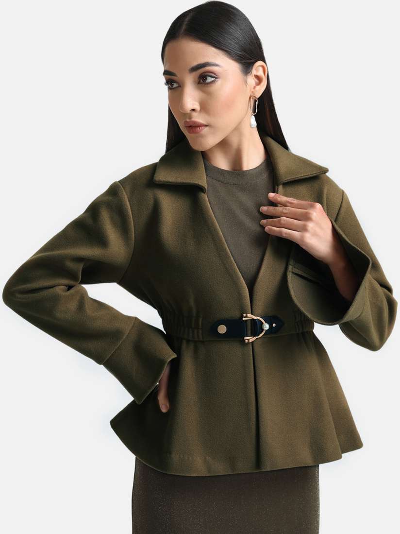 Green peplum jacket store
