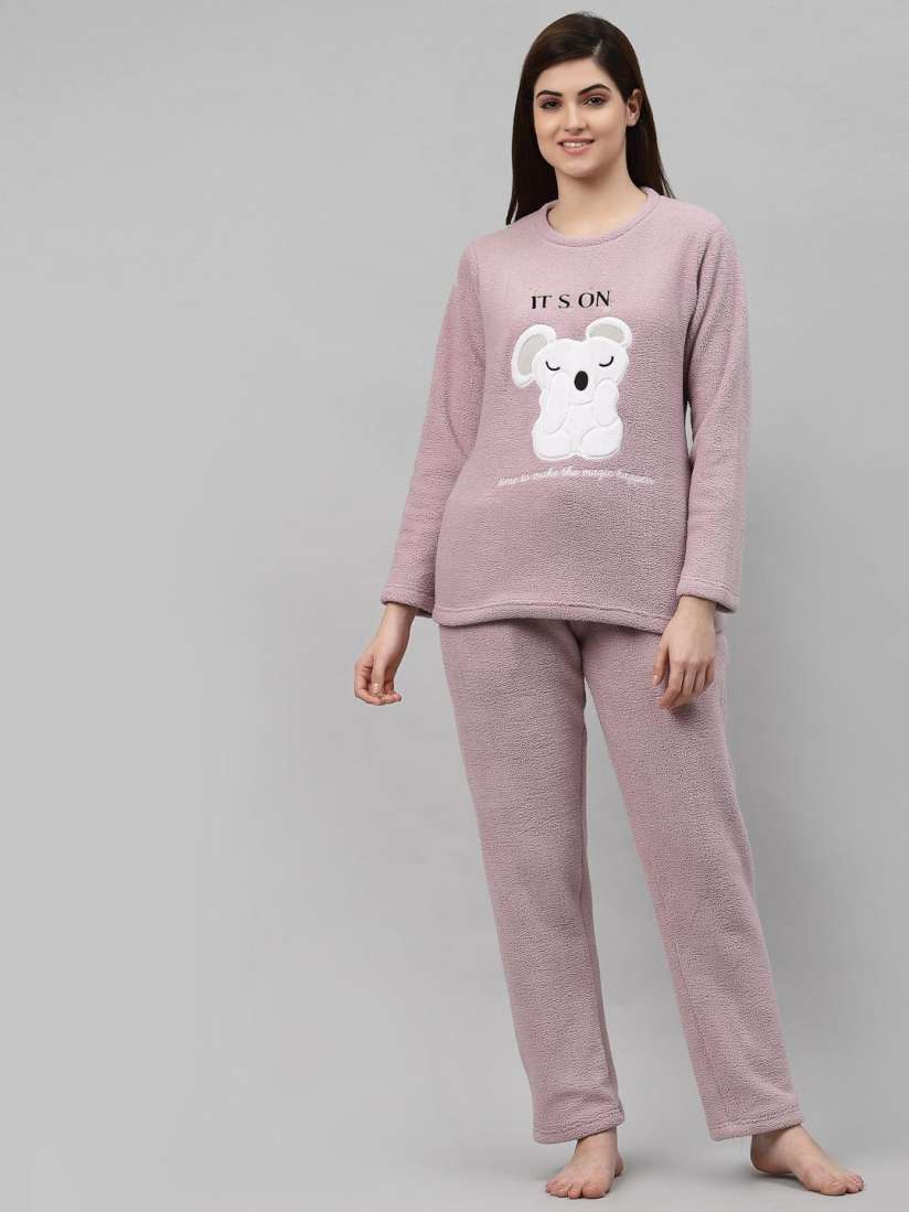 Buy Sweet Dreams Women Super Soft Polar Fleece Applique Winter Night suit Night suits for Women 20597172 Myntra