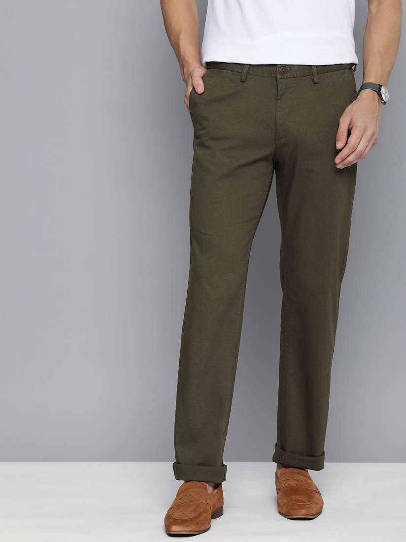 Buy Indian Terrain Men Textured Kansas Regular Fit Mid Rise Smart Casual Trousers Trousers for Men 20598530 Myntra
