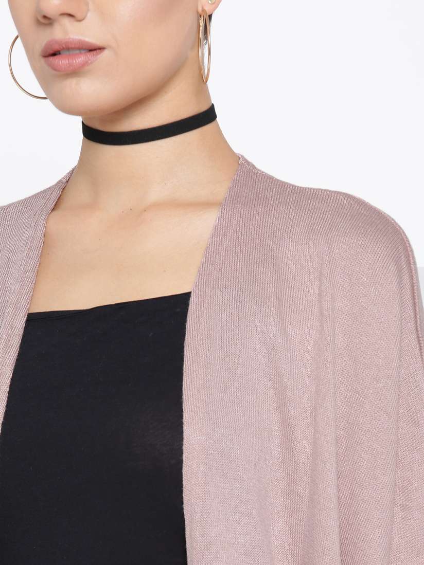 Buy FOREVER 21 Dusty Pink Longline Shrug Shrug for Women 2059901 Myntra