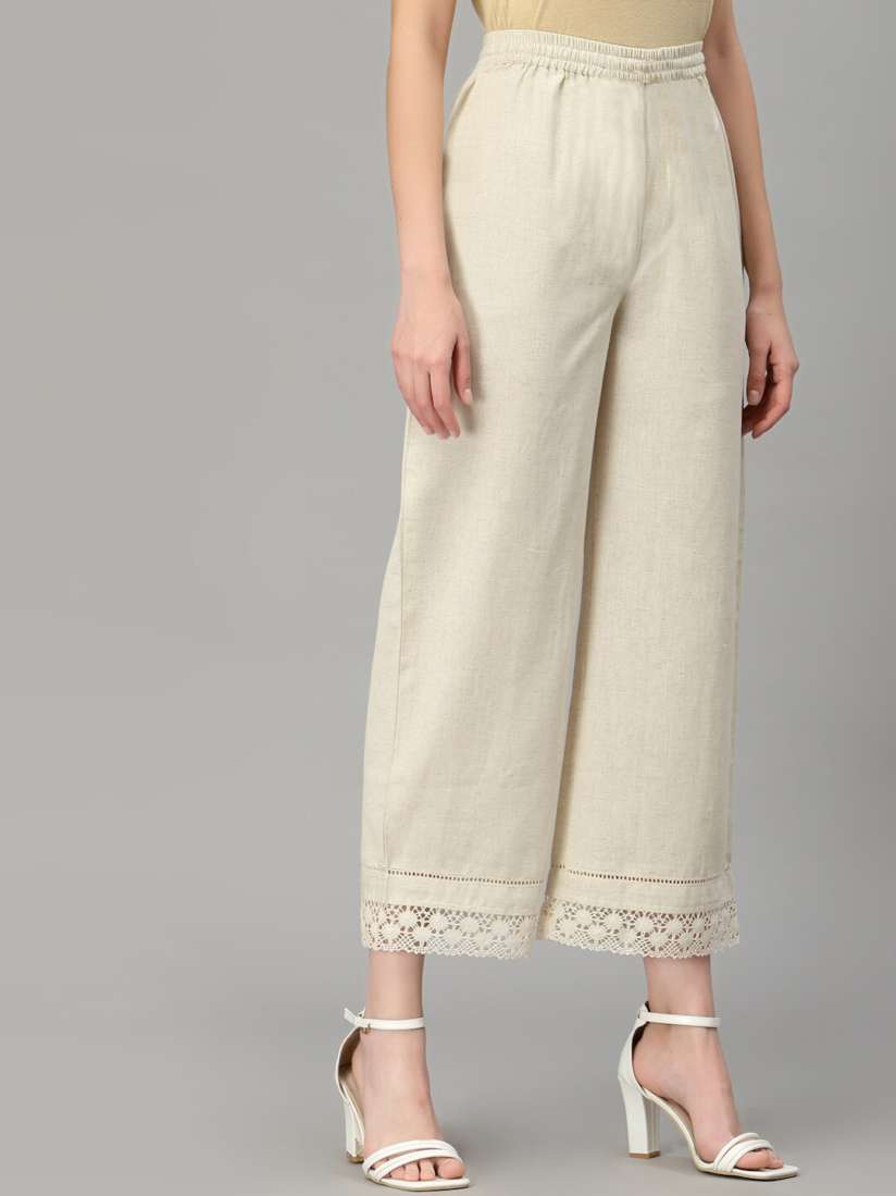 White palazzo myntra 2025