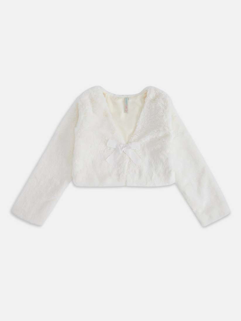 Buy Pantaloons Junior Girls Off White Cotton Shrug Shrug for