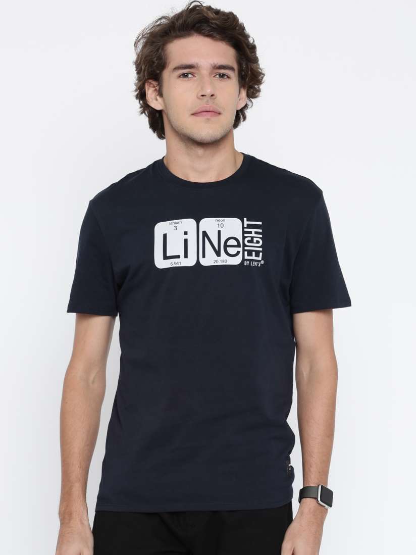 Buy Levis Men Blue Printed Round Neck Pure Cotton T shirt Tshirts for Men 2060203 Myntra