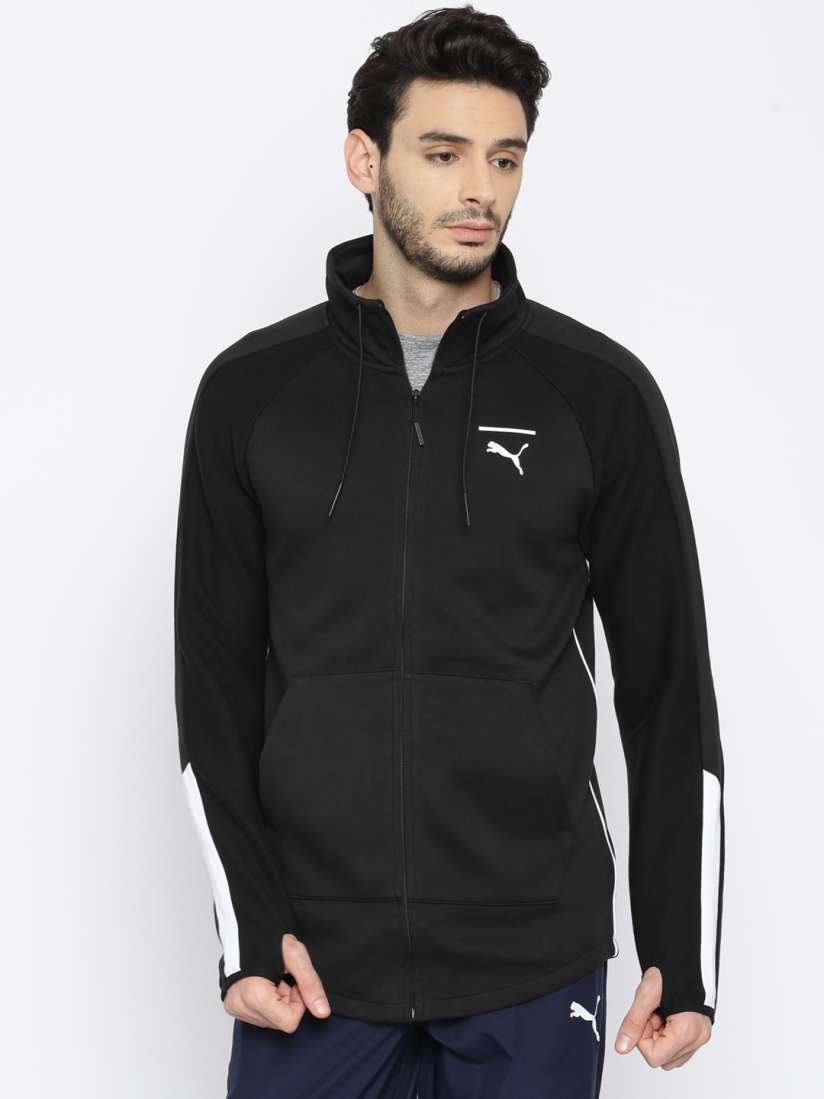 Buy Puma Men Black Solid Evo T7 Sporty Track Jacket Jackets for Men 2060344 Myntra