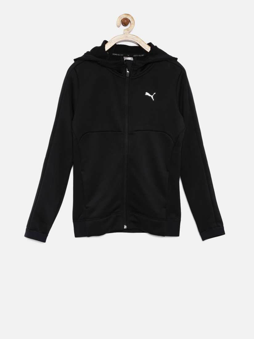 Buy Puma Boys Black Solid Hooded Sweatshirt Sweatshirts for Boys 2060359 Myntra