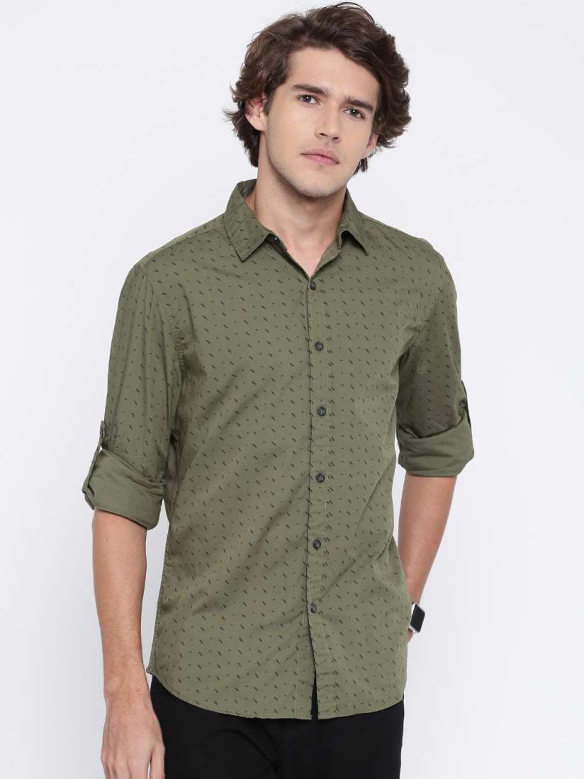 Buy Levis Men Olive Green Classic Slim Fit Printed Casual Shirt Shirts for Men 2060537 Myntra