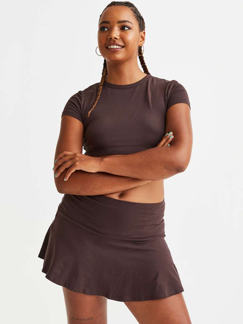 Buy H M Women Flared Cotton Jersey Skirt Skirts for Women 20606936 Myntra