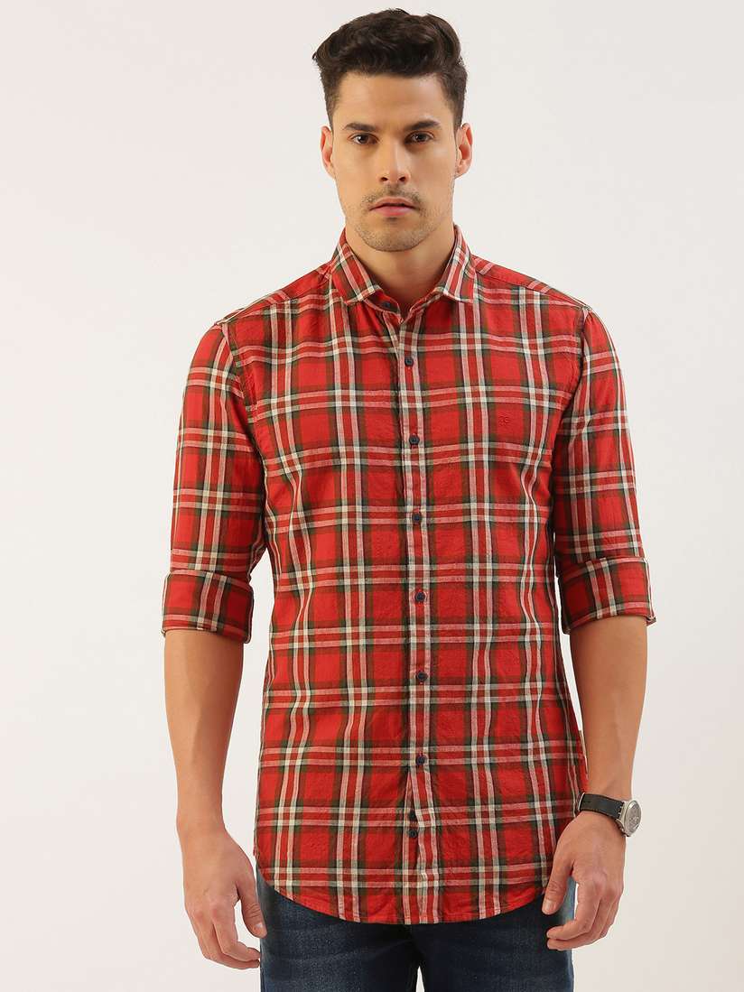 Buy Peter England Better Jeans Company Men Super Slim Fit Checked Pure  Cotton Casual Shirt - Shirts for Men 20610202 | Myntra