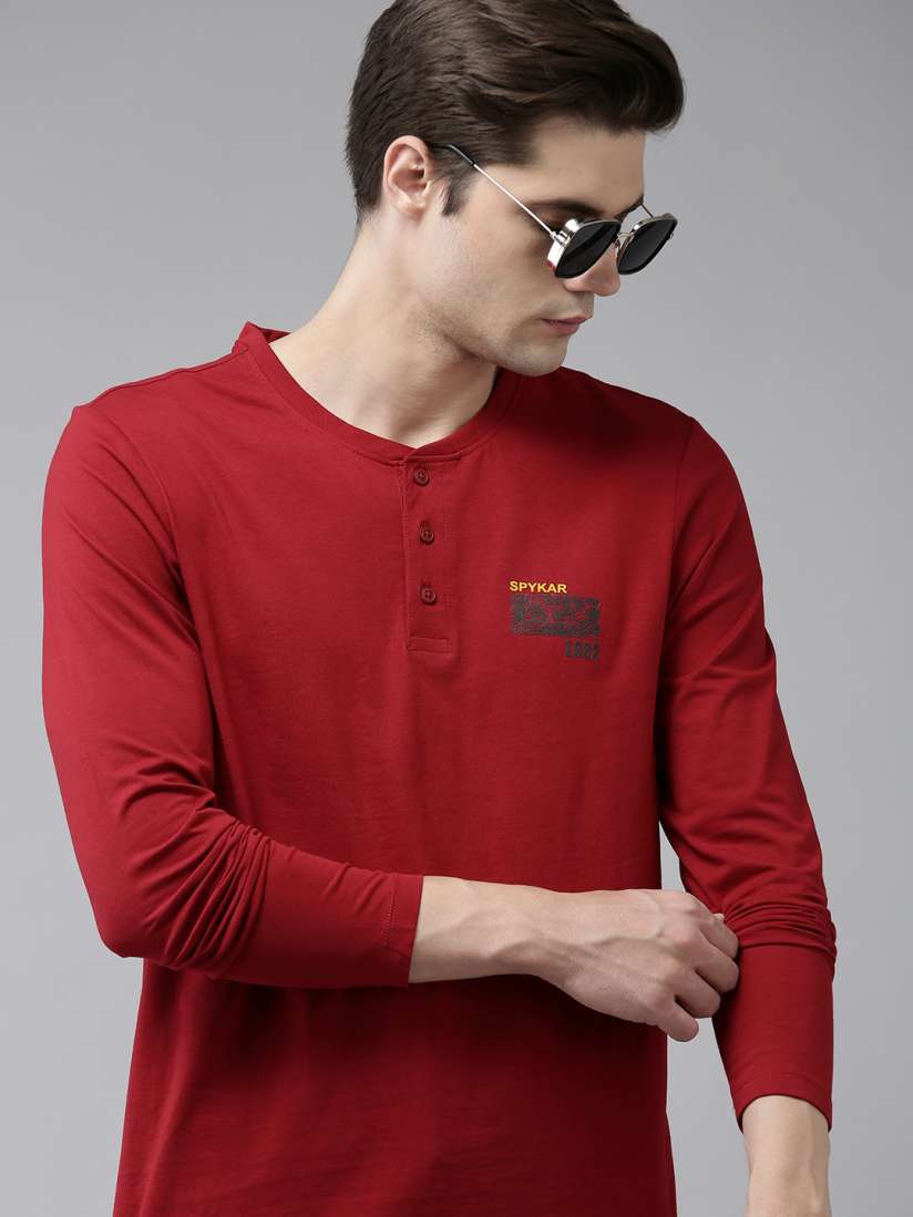 Spykar henley t shirt deals