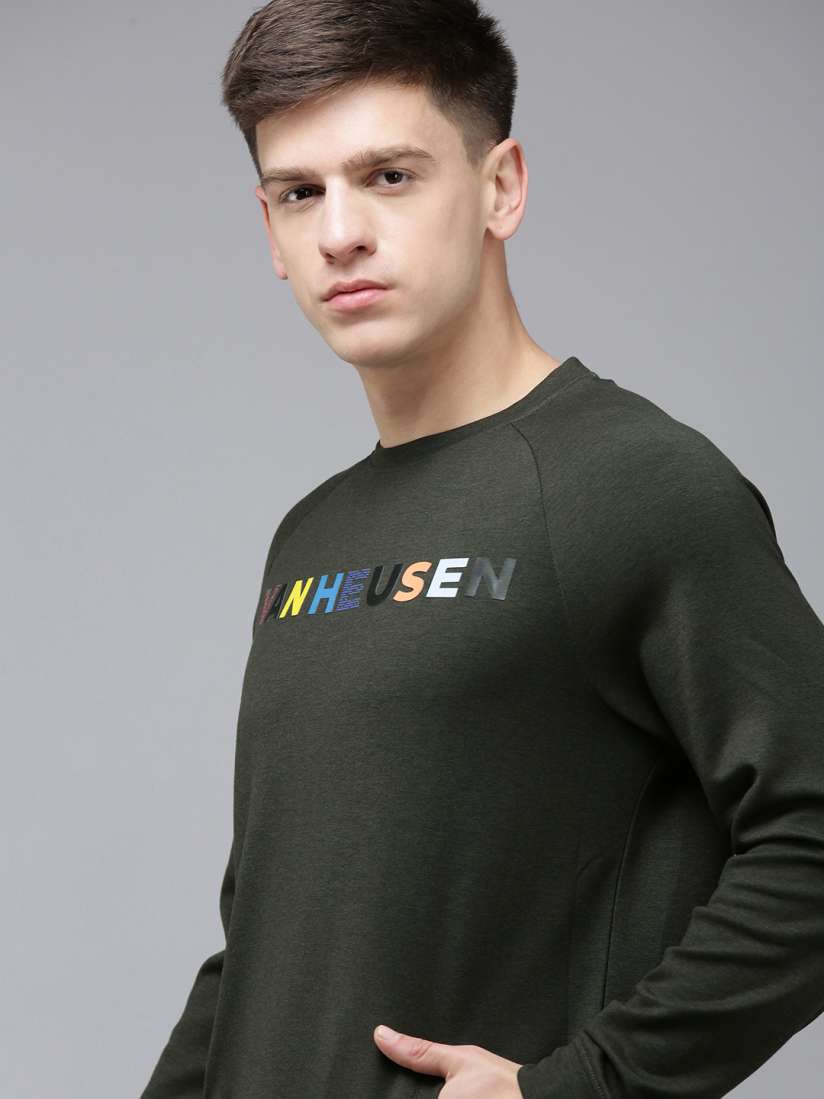 Buy Van Heusen Flex Brand Logo Printed Outdoor Sweatshirt Sweatshirts for Men 20612558 Myntra