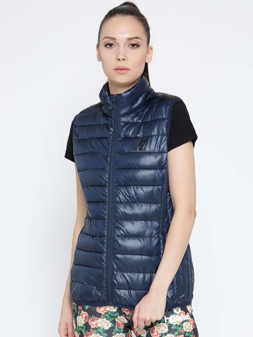 Buy hummel Women Blue Classic Bee Light Sleeveless Quilted Jacket Jackets for Women 2061429 Myntra