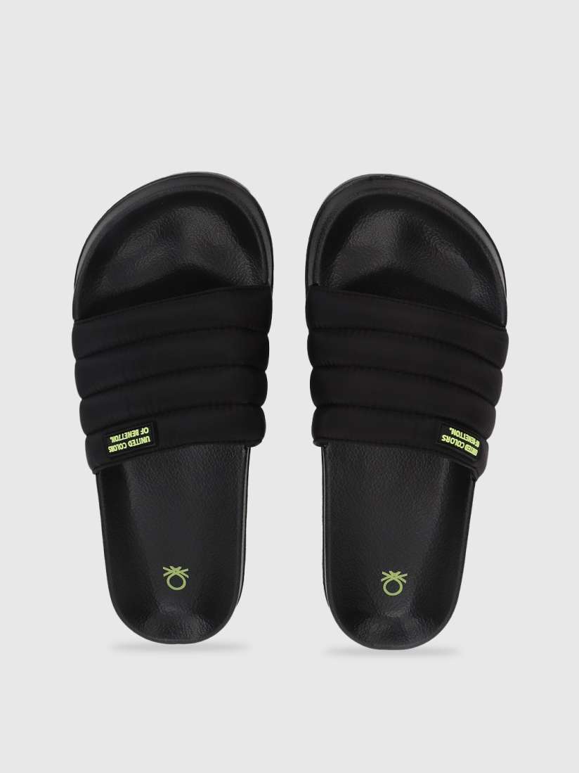 Buy United Colors of Benetton Women Black Solid Sliders Flip Flops for Women 20616308 Myntra