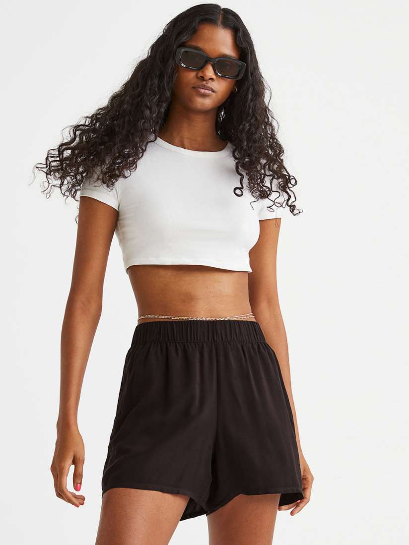 Buy H M Women Black Pull On Shorts Shorts for Women 20617324 Myntra
