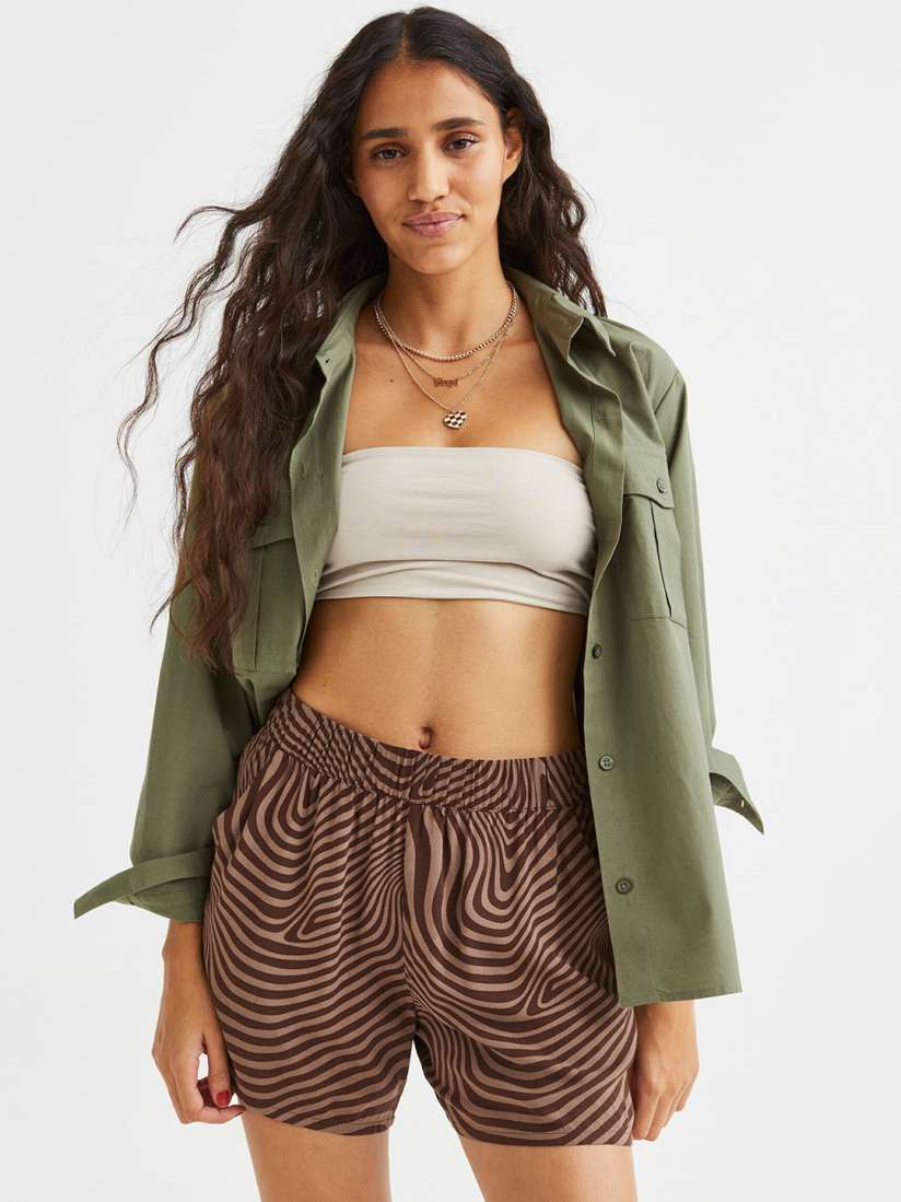 Buy H M Women Brown Pull On Shorts Shorts for Women 20617326 Myntra