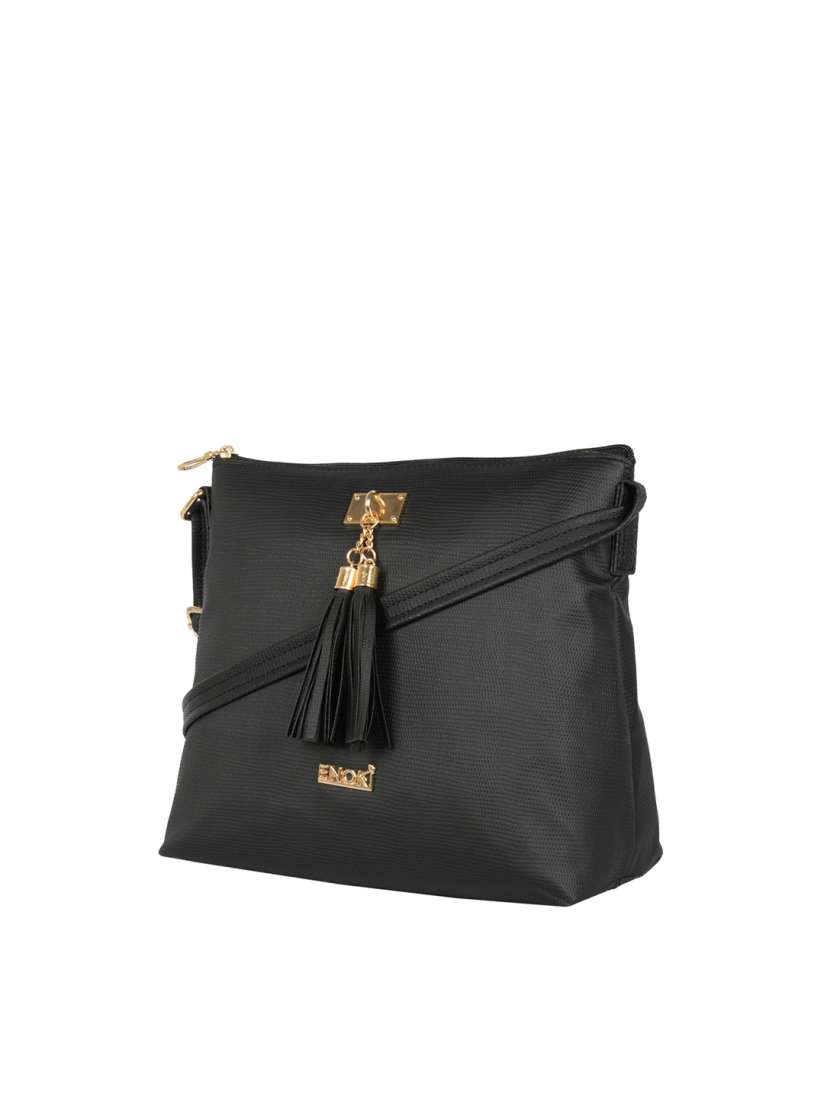 Buy ENOKI Solid Synthetic Sling Bag with Tasselled Handbags Handbags for Women 20617644 Myntra