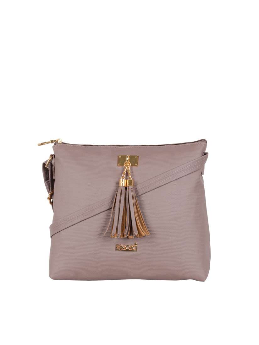 Buy ENOKI Solid Synthetic Sling Bag with Tasselled Handbags Handbags for Women 20617650 Myntra
