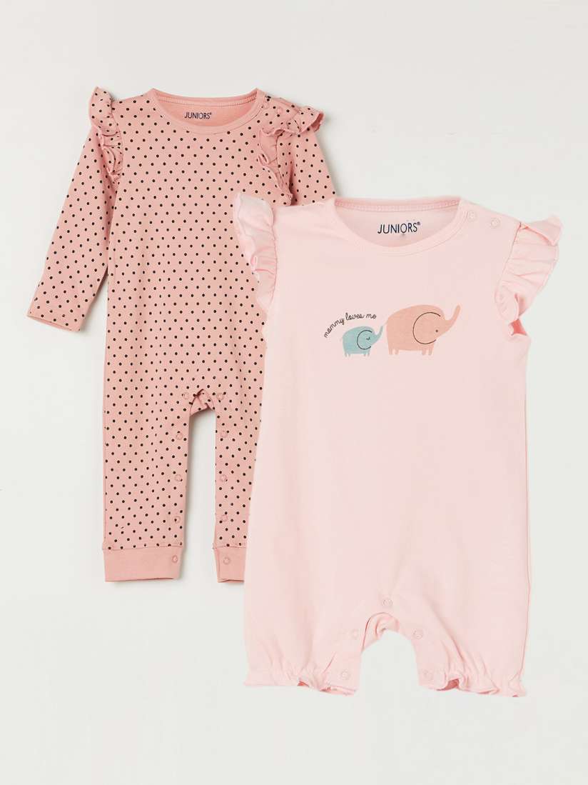 Buy Juniors by Lifestyle Girls Set of 2 Printed Cotton Rompers Rompers for Girls 20619446 Myntra