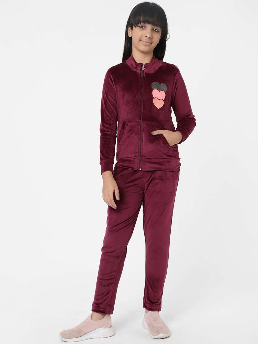 Ladies burgundy tracksuit cheap
