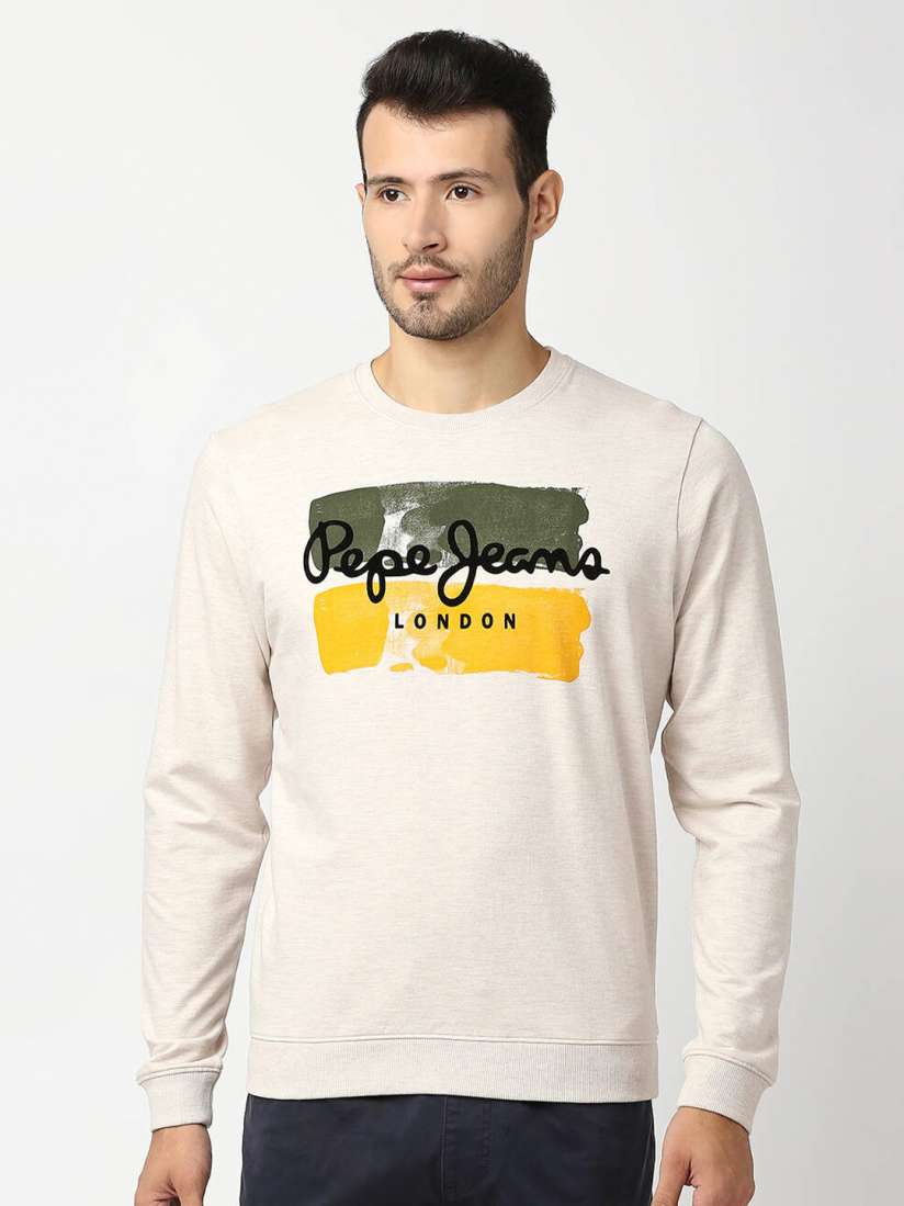 Buy Pepe Jeans Men White Printed Cotton Sweatshirt Sweatshirts for Men 20624674 Myntra