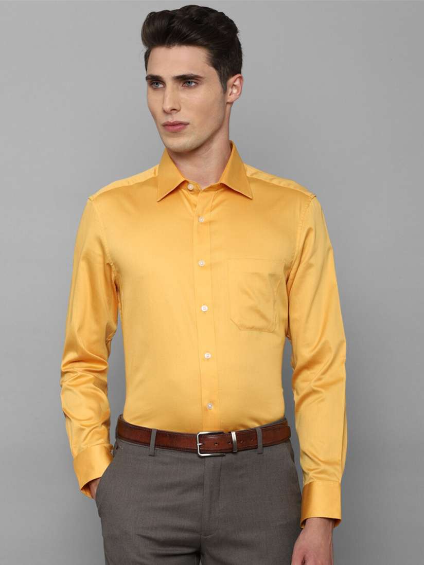 Yellow formal shirt mens discount