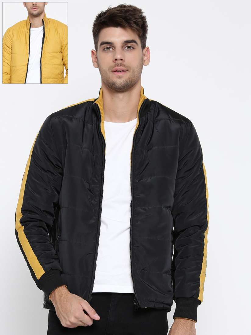 Buy Pepe Jeans Men Black Mustard Yellow Solid Reversible Quilted Jacket Jackets for Men 2063078 Myntra