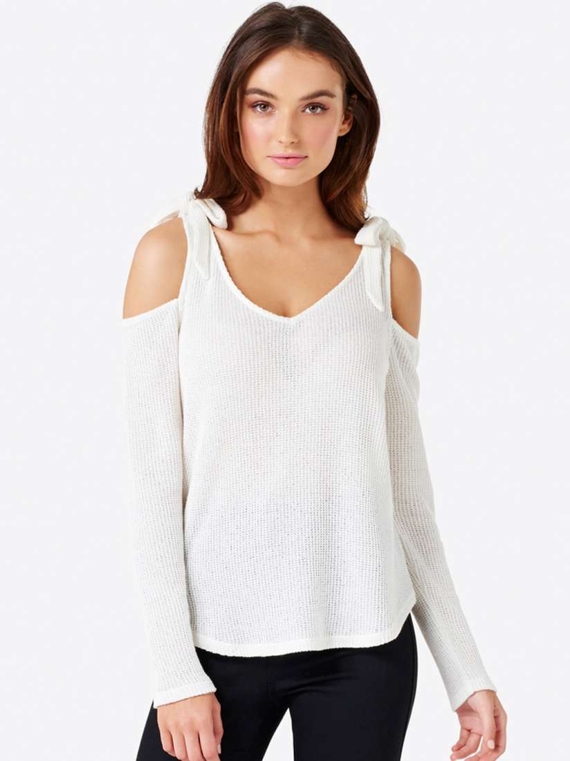 Buy Forever New Women White Solid Cold Shoulder Top Tops for Women 2063173 Myntra