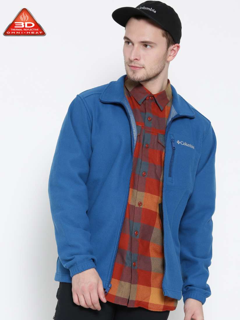 Buy Columbia Men Blue Hot Dots III Full Zip Fleece Solid Insulator Outdoor Jacket Jackets for Men 2063515 Myntra