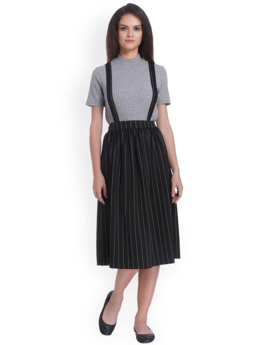 Striped dungaree skirt sales