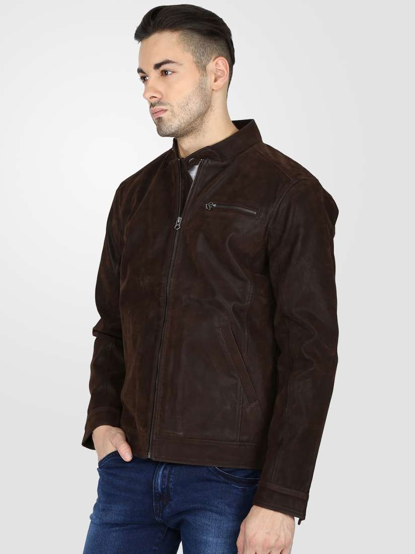 T base leather jacket top