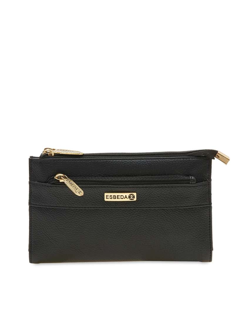 Buy ESBEDA Women Black Solid Two Fold Wallet Wallets for Women 2064110 Myntra