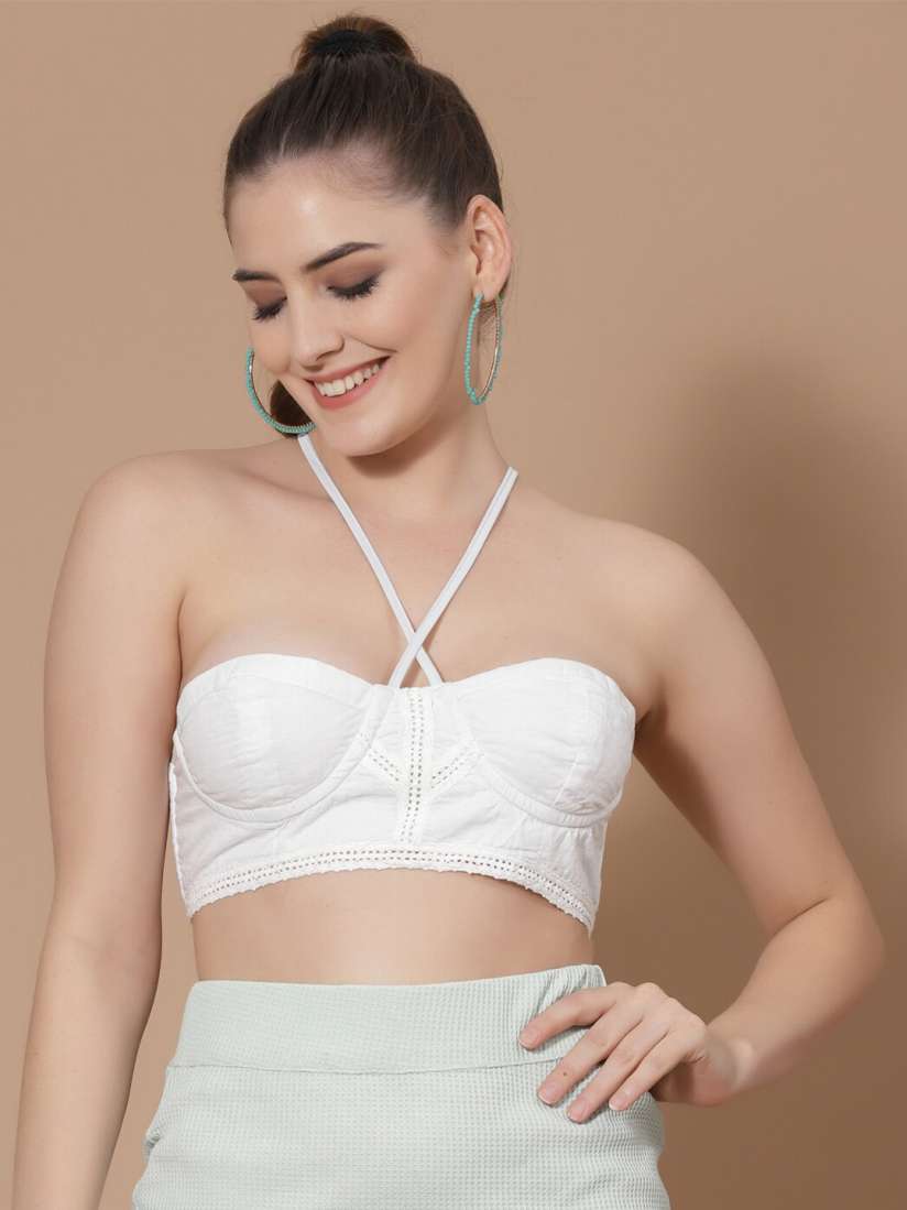 White halter top bralette on sale