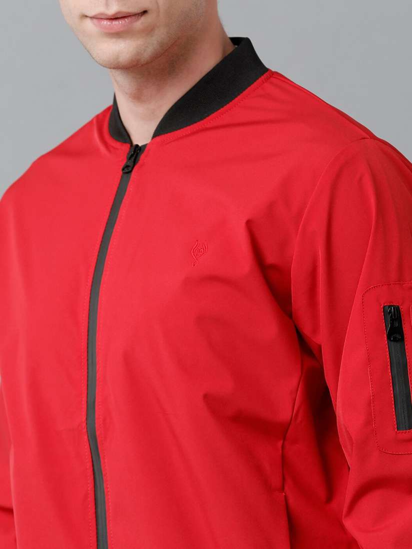 Red jacket with black sleeves 2025