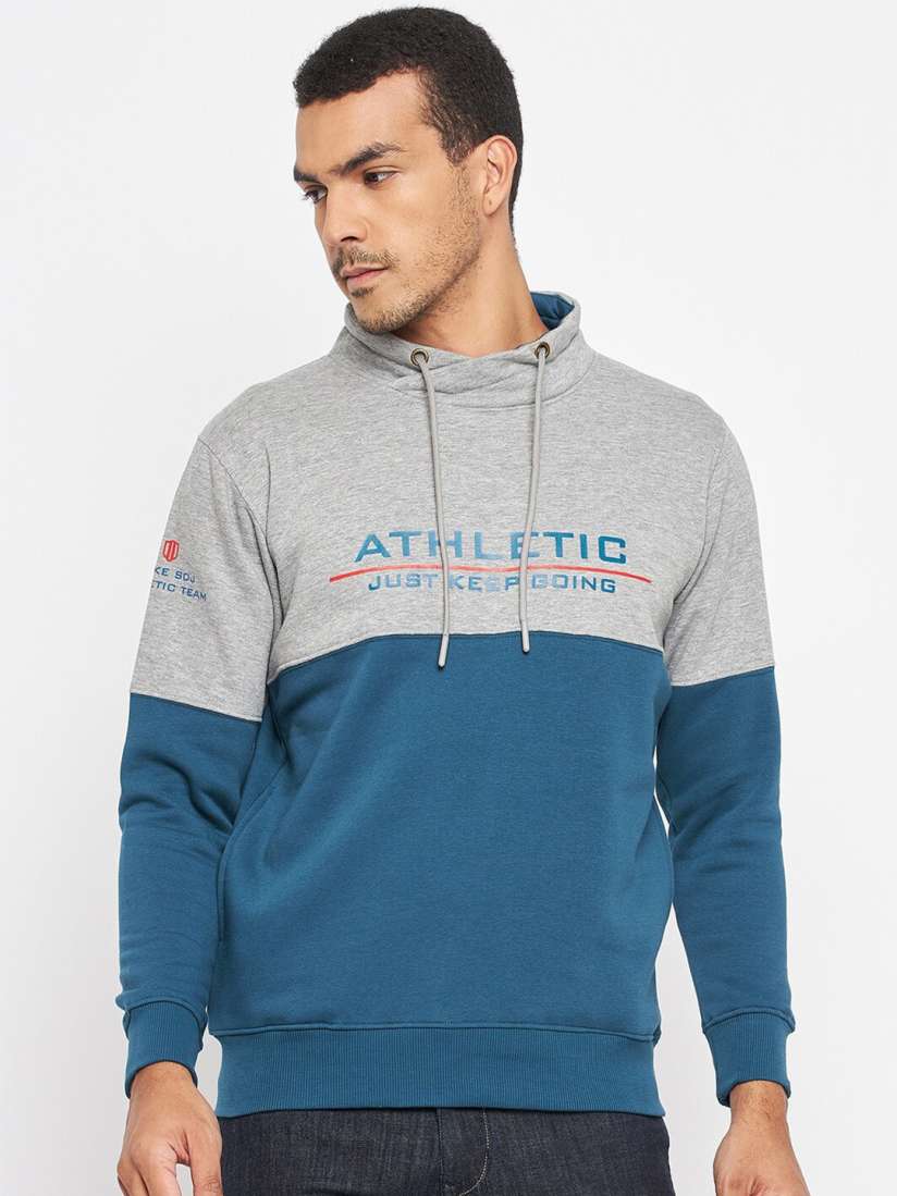 Buy Duke Men Grey Blue Colourblocked Sweatshirt Sweatshirts for Men 20645682 Myntra