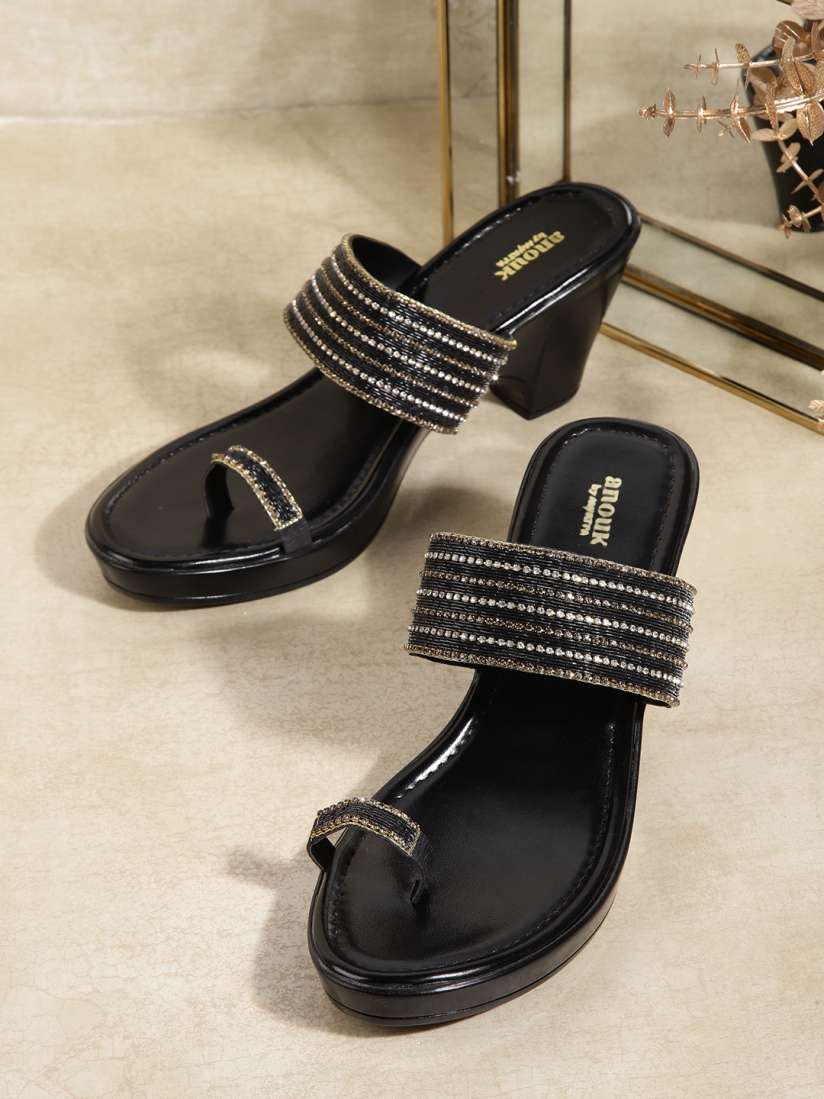 Buy Anouk Embellished Party Block Heel Sandals Heels for Women 20647240 Myntra
