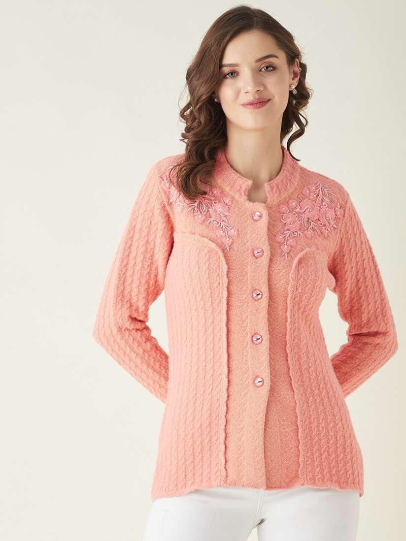 Women's acrylic cardigan sweater store