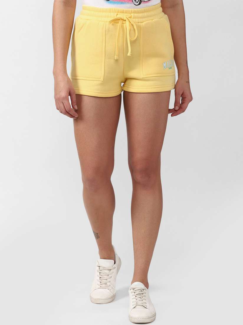 Yellow Tight Shorts FOREVER 21 Women Yellow Short