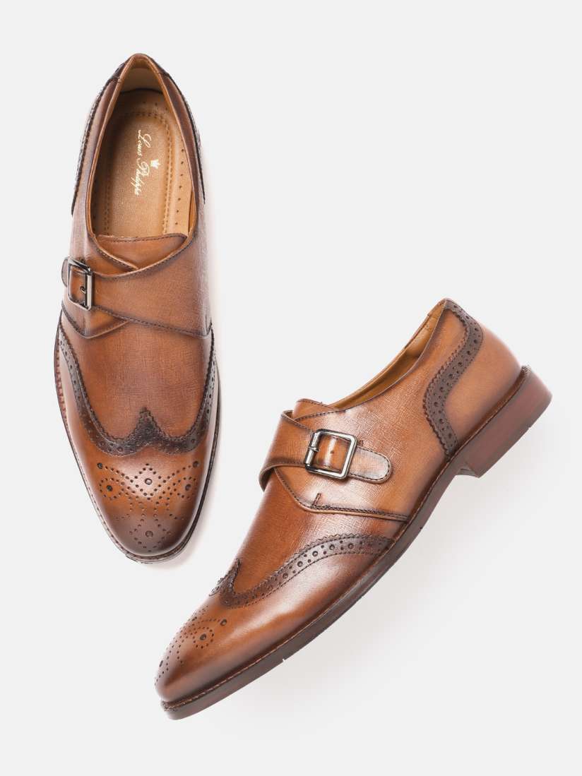 Louis philippe tan formal shoes sales