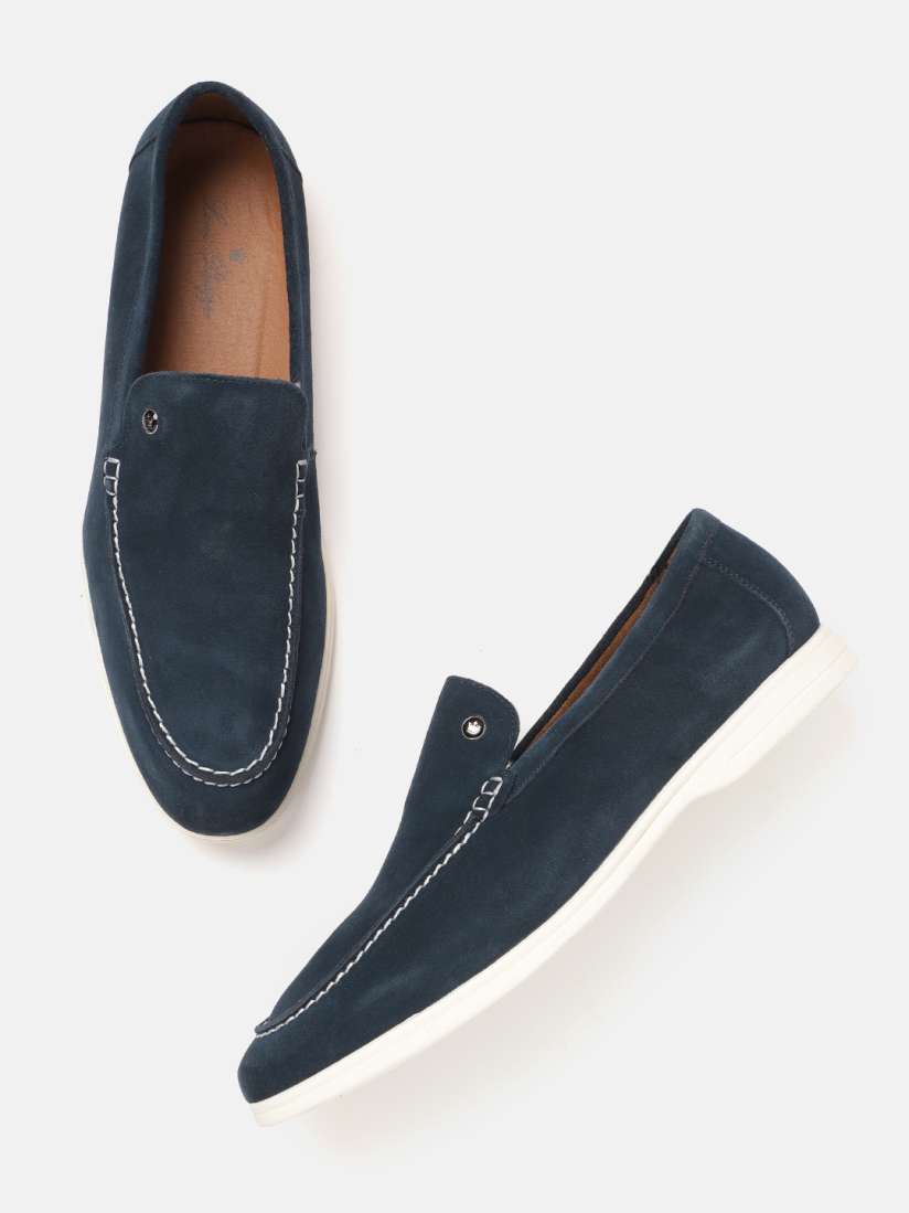 Buy Louis Philippe Men Navy Blue Solid Leather Loafers Casual Shoes for Men 20649206 Myntra
