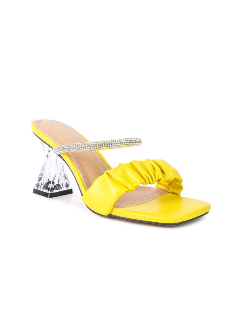 Yellow rhinestone heels 2025