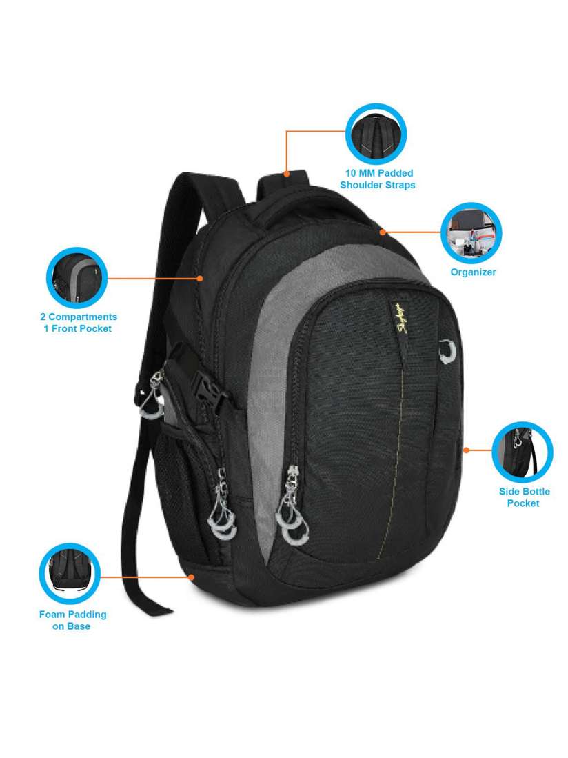 Buy Skybags Unisex Black Grey Solid Backpack Backpacks for Unisex 20654356 Myntra