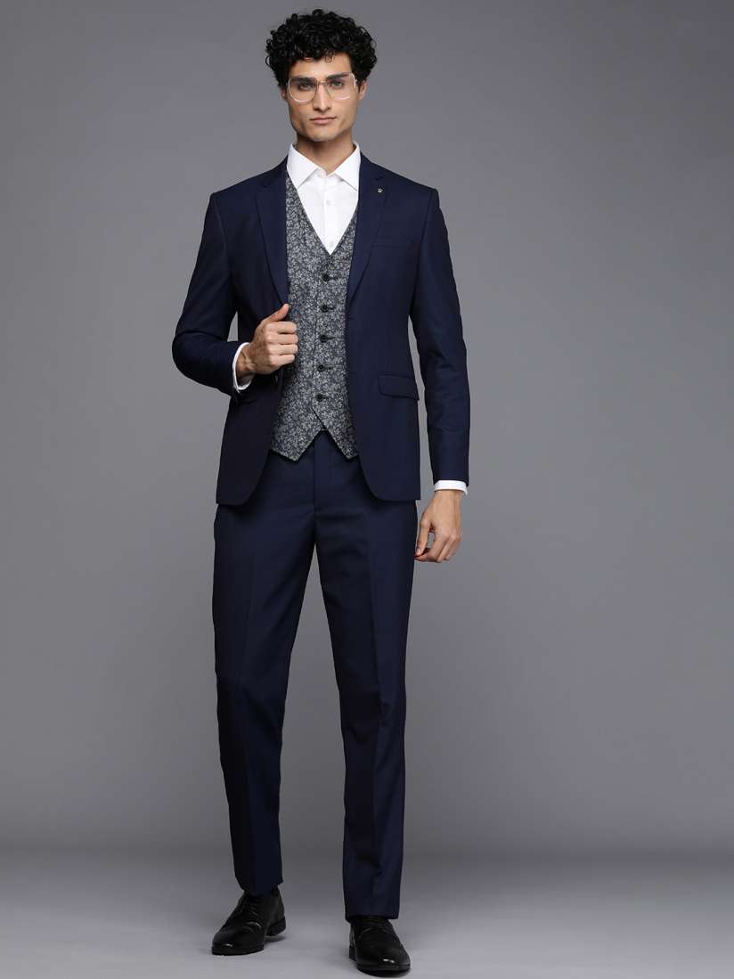 Buy Louis Philippe Men Self Design Slim Fit Single Breasted Formal Suit Suits for Men 20654660 Myntra