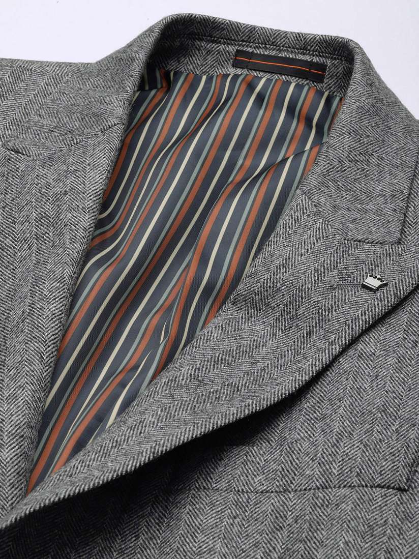 Buy Louis Philippe Men Woolen Striped Single Breasted Regular Fit Formal Blazer Blazers for Men 20654686 Myntra