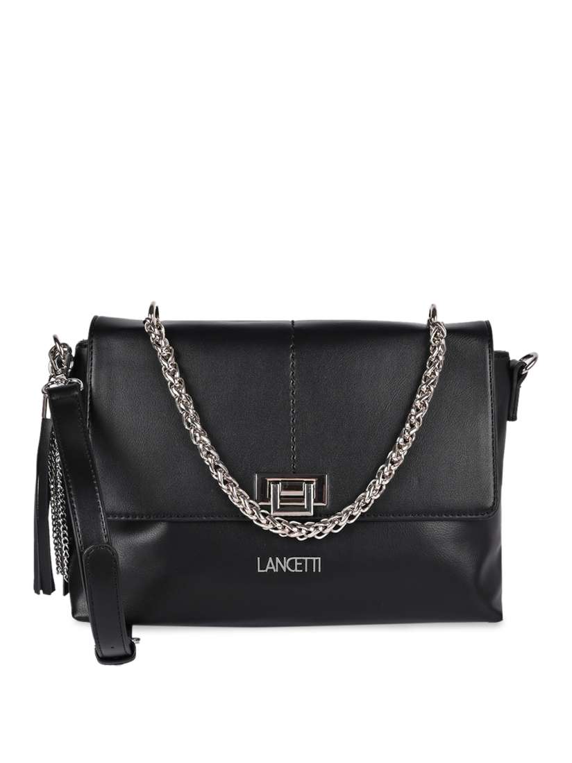 Buy LANCETTI Lusso Black Soft One Size Flap Bag Handbags for Women 20656136 Myntra