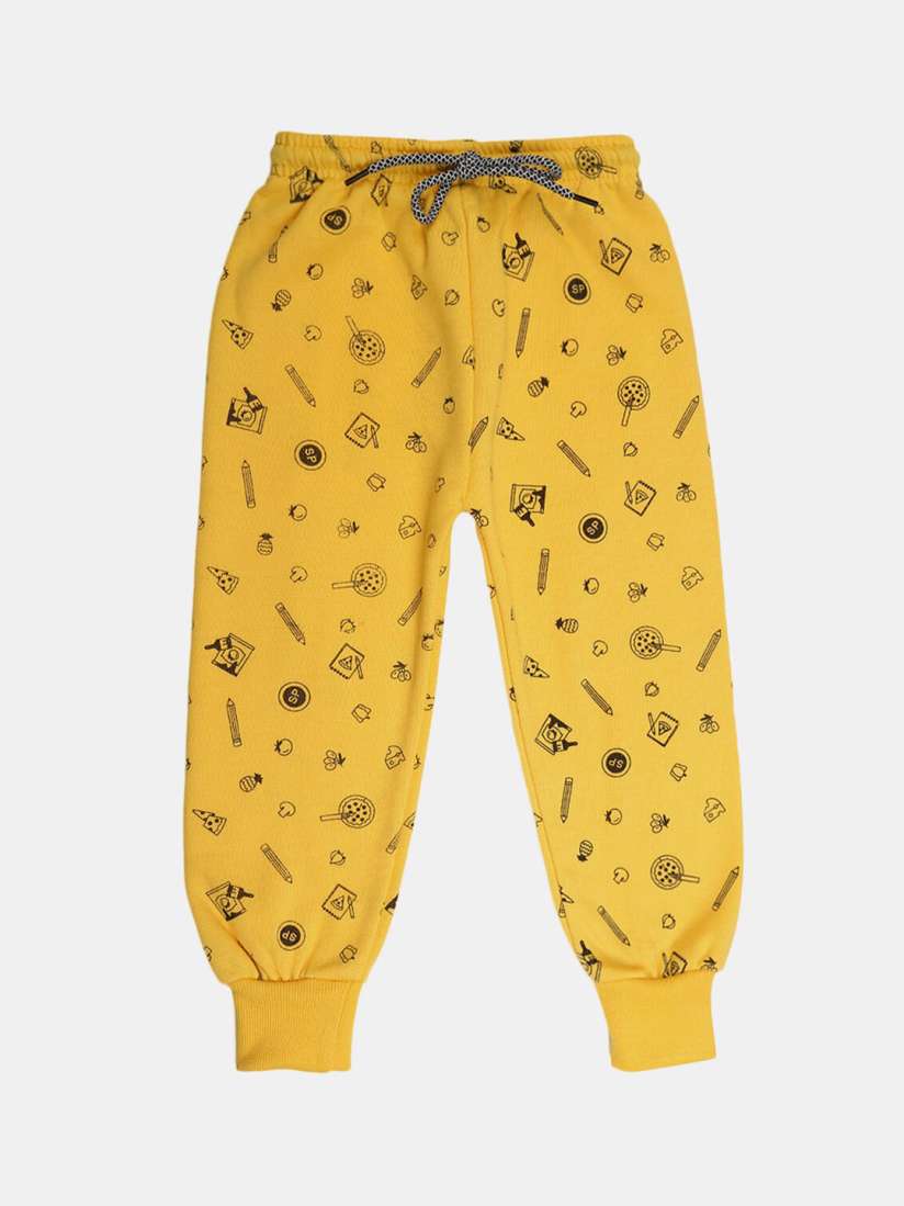 Buy V Mart Boys Yellow Conversational Printed Cotton Joggers Track Pants for Boys 20660566 Myntra