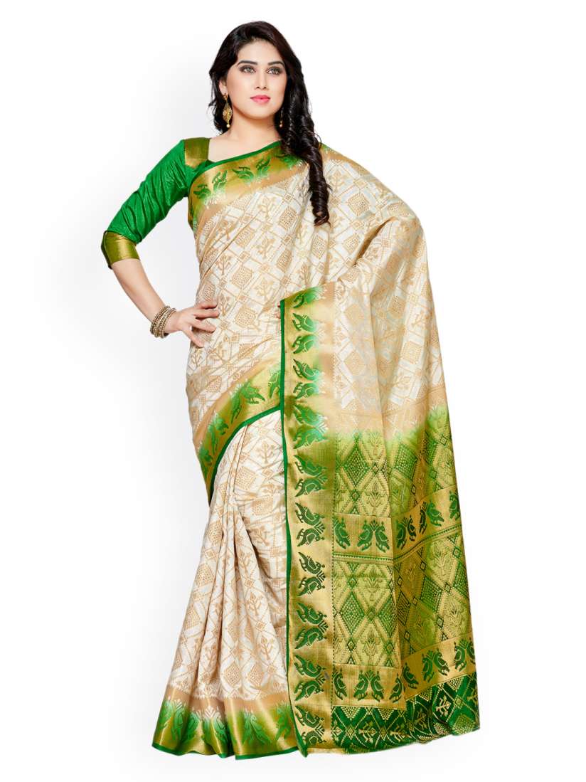 Buy MIMOSA By Kupinda Off White Art Silk Woven Design Kanjeevaram Saree Sarees for Women 2066233 Myntra