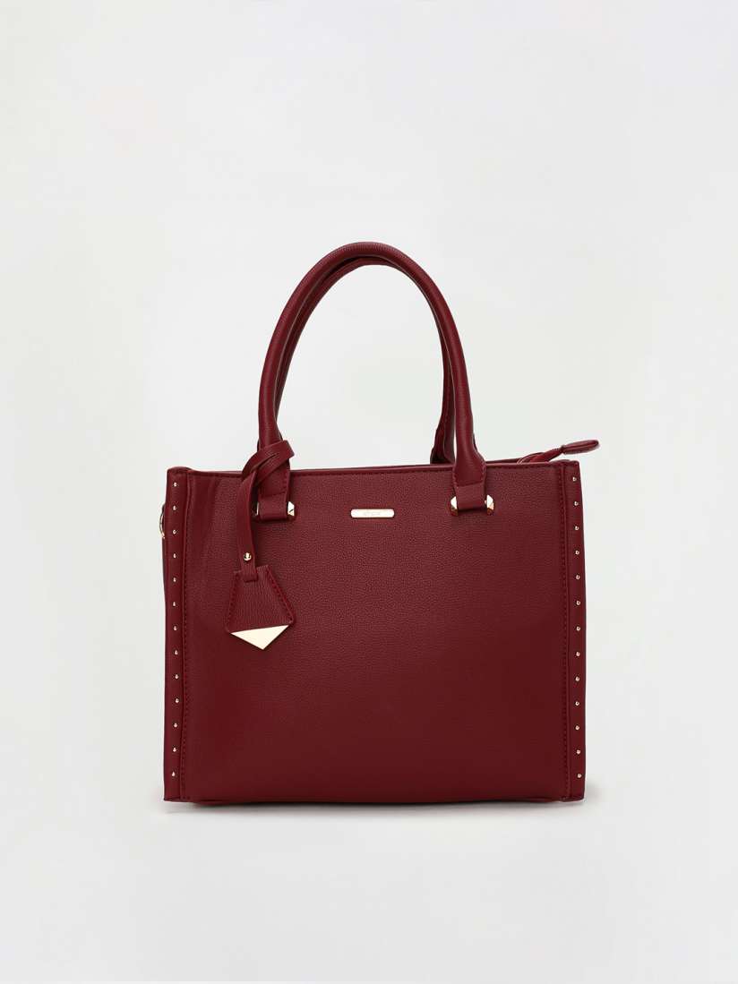 Buy Ginger by Lifestyle Red Textured Structured Handheld Bag Handbags for Women 20663388 Myntra