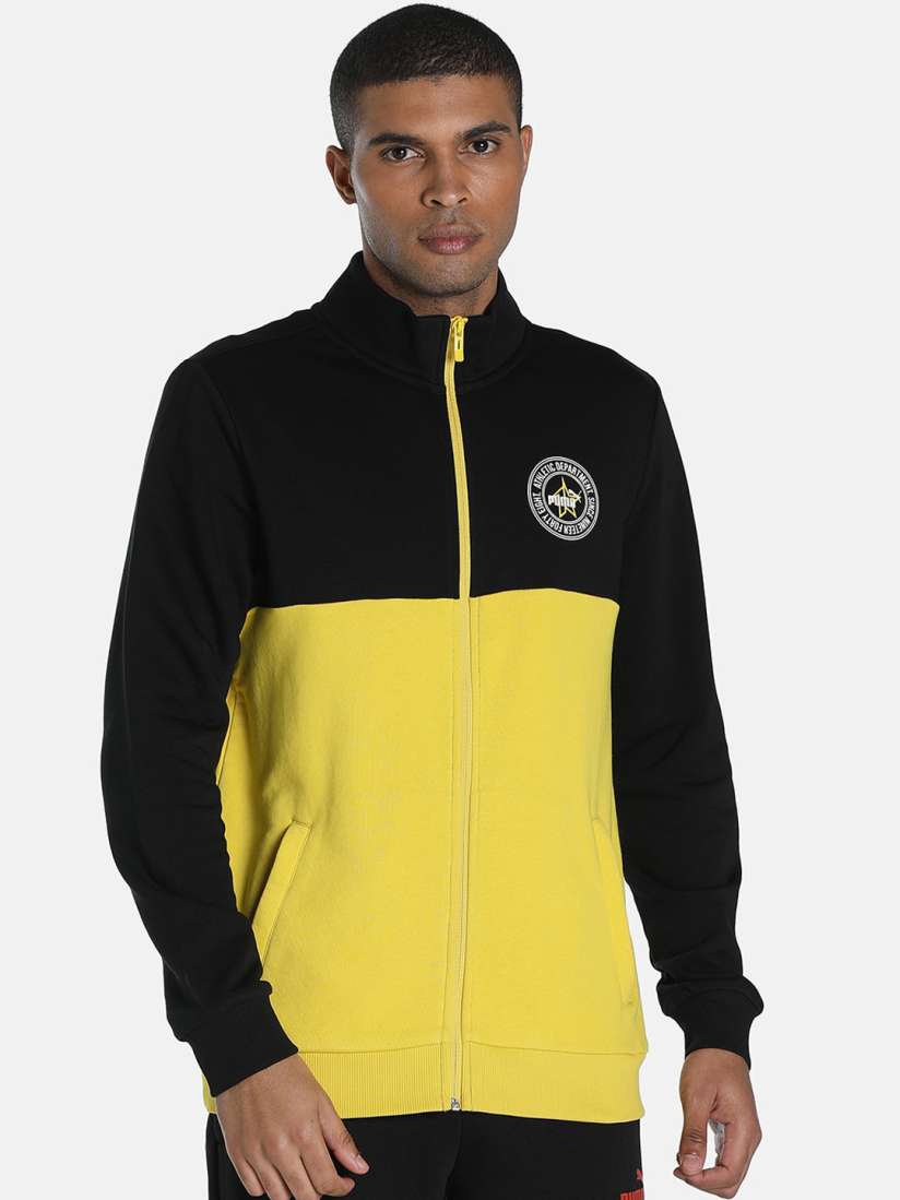 Buy Puma Men Yellow Black Colourblocked X 1DER KL Rahul Varsity Cotton Sporty Jacket Jackets for Men 20673832 Myntra